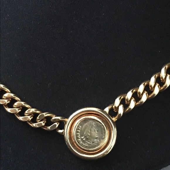 Vintage Ciner Gold Tone Antique Coin 